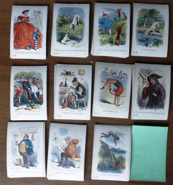 ILLUSTRATED PROVERBS 1st Series Card Game by Jaques & Son c1880.